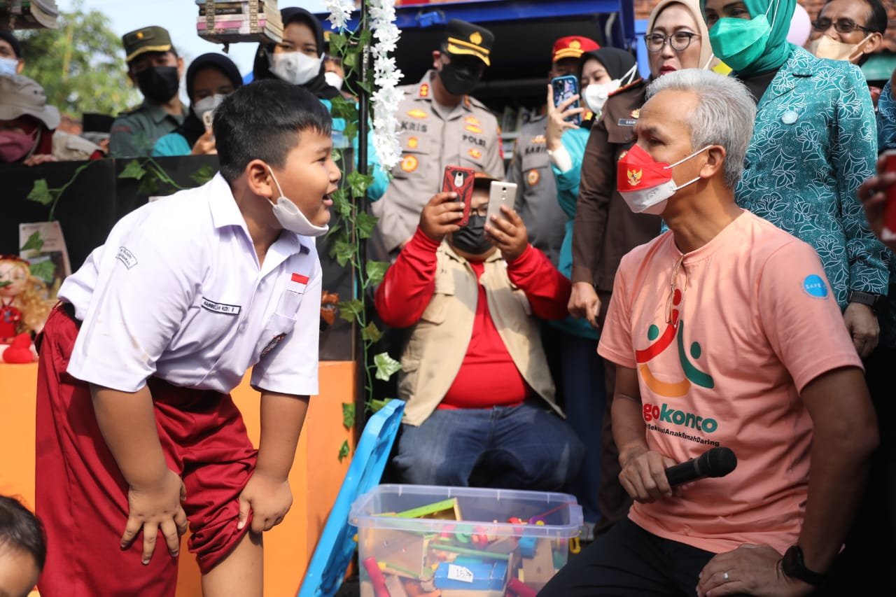 aplikasi Jogo Konco dalam Festival Anak Jawa Tengah 2022 di Banyumas, Rabu (27/7/2022).